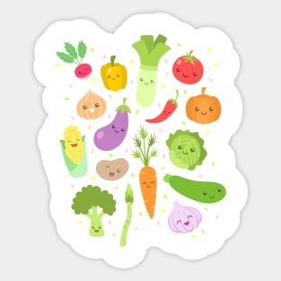 Happy Veggies Sticker